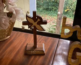 Hand Carved Cross and Dove