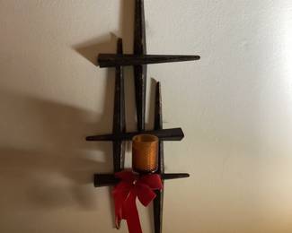 Mid Century Modern Brutalist Wall Candle Sconce