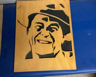 Stencil of Man Wearing a Cowboy Hat