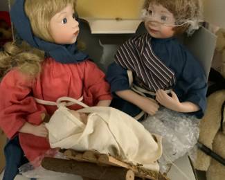 Mary,Joseph and baby Jesus by Ashton Drake.. Value $74.00.  Sale: $50.00