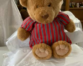 Avon Sleep Sherman Pajama Teddy Bear 16” stuffed animal vintage toy.  (1992)