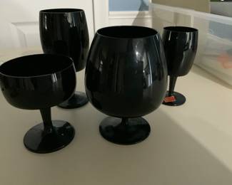Gorham Reizart Vintage Stemware (Black Crystal) Large set of stemware.