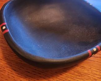 Handmade Colombian 'Chamba Square Plate' signed. 