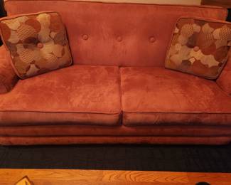 Mid-Century Modern Style Sofa also with Reversible Decorator Pillows.  Excellent condition. 