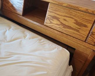 Queen Bed Headboard with Cabinets. 
