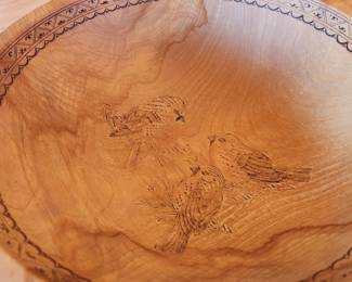 Handcrafted Bowl with Etching....signed. 