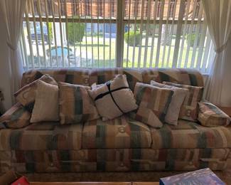 Like New upholstered Sofa w/matching love seat! Great for family room and the price can't be beat!.