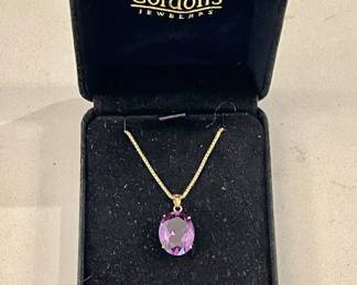 072: Amethyst Pendant with 14K Chain