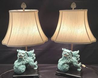 Vintage Foo Dog Lamps