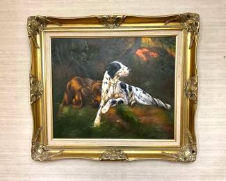 Oil Painting of 2 Dogs