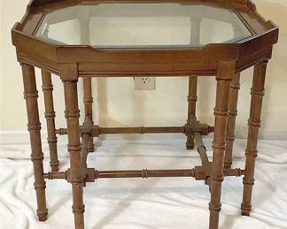 Octagonal Glass Top Side Table