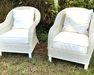 Large White Wicker Chairs