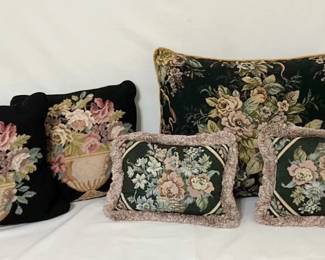 Black Floral Pillow Group