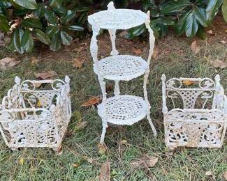 Iron Planters And Stand