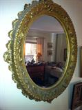 Large Oval Mirror with cherubs/angels on frame