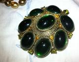 Green stone Broach (Coro style)