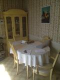 Vintage Faux Bamboo kitchen table and hutch