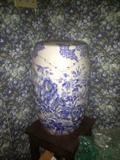 Large, Chinese lantern ceramic with lion head handles