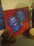 Flash bulb on canvas with frame