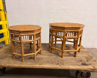 Vintage Rattan Nesting Tables