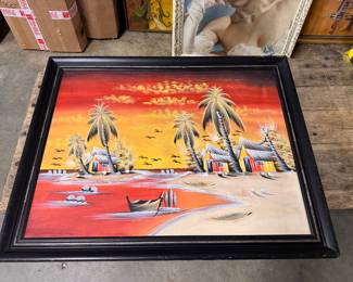 Late 1940’s tropical scene painting.