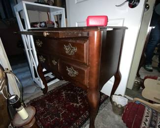 small corner dresser with mini pull out table 