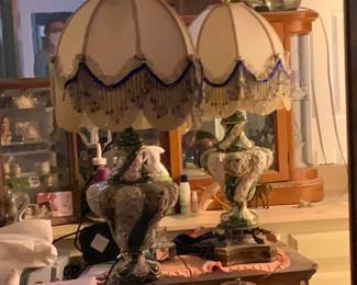 English porcelain lamps - antique 