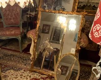 Wood, carved and metal oval 