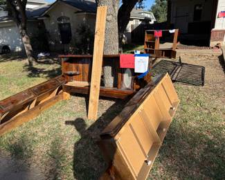 Free king bed frame
Free full size futon and twin bunk bed