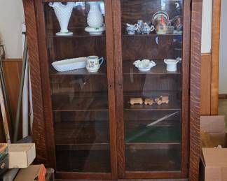 Beautiful Antique China Cabinet with more vintage fenton glass.
