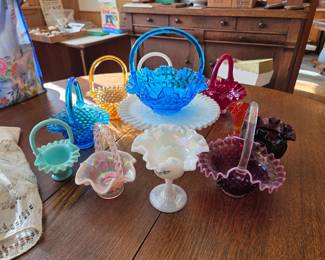 Vintage Fenton Art glass Baskets!