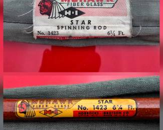Mohawk Fiber Glass Fly Fishing Spinning Rod No 1423 6-1/4' in its original cloth bag.