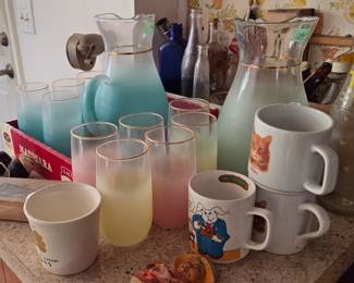 Mid Century Blendo Glass, 2 sets never used still with stickers.