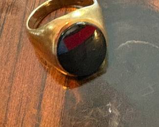 Black Onyx Gold Ring