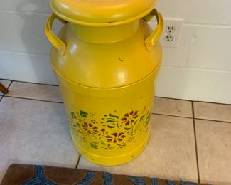 Vintage metal milk jar