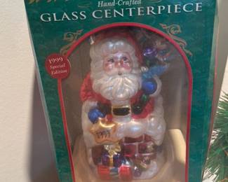 Lumiere Hand-Crafted Glass Centerpiece - 1999 Special Edition Santa Claus