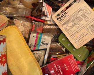 Assorted Vintage Office and School Supplies Box