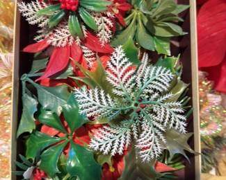 Vintage Plastic Christmas Floral Assorted