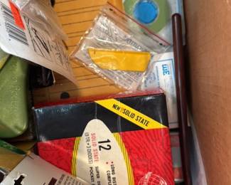 Assorted Vintage Office and School Supplies Box