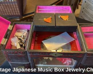 Vintage Japanese Music Box Jewelry Chest