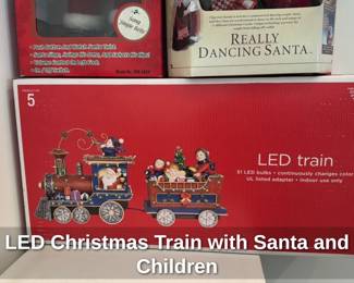 LED Christmas Train with Santa and Children