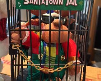 Santatown Jail Figurine with Elf