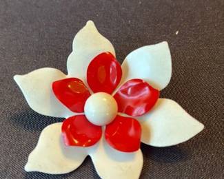 Vintage Enamel Flower Brooch
