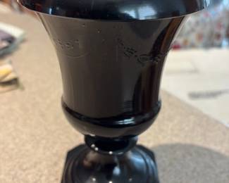 Black Glass Pedestal Urn