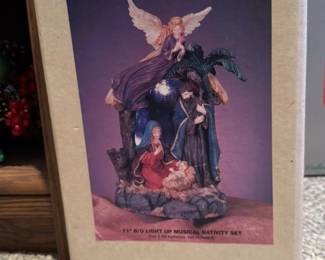 11" B/O Light Up Musical Nativity Set