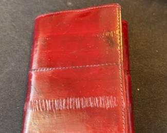 Vintage Red Eel Skin Bifold Wallet