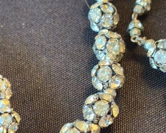 Rhinestone Necklace and Bracelet Set