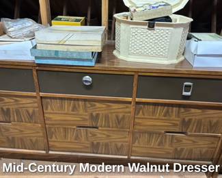 Mid Century Modern Walnut Dresser