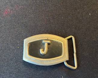 Vintage "J" Initial Belt Buckle