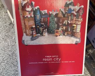 Fiber Optic Resin City Christmas Village